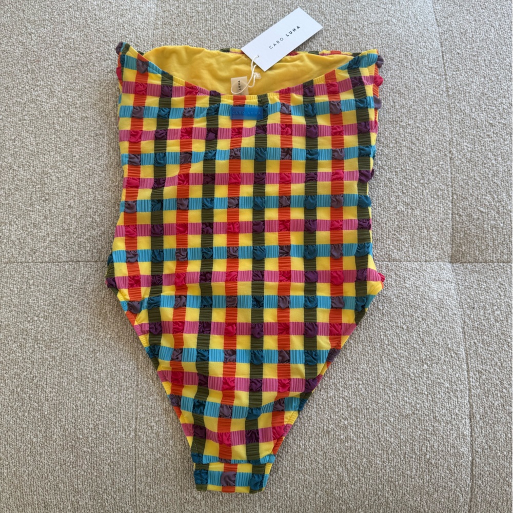 NWT CARO LUNA ESTELA SEER SUCKER SWIMSUIT-SIZE SMALL - Picture 7 of 7